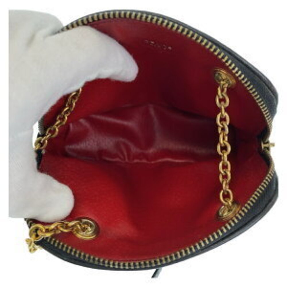 Mint Green Celine Triomphe black leather shoulder bag Accessory pouch - Picture 4 of 10